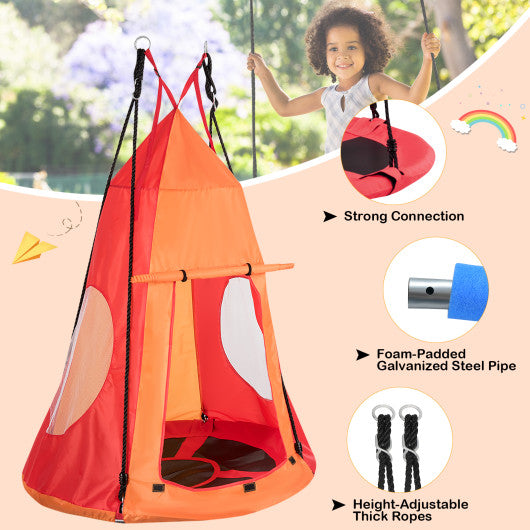 2-in-1 40 Inch Kids Hanging Chair Detachable Swing Tent Set-Blue - Set Shop and Smile