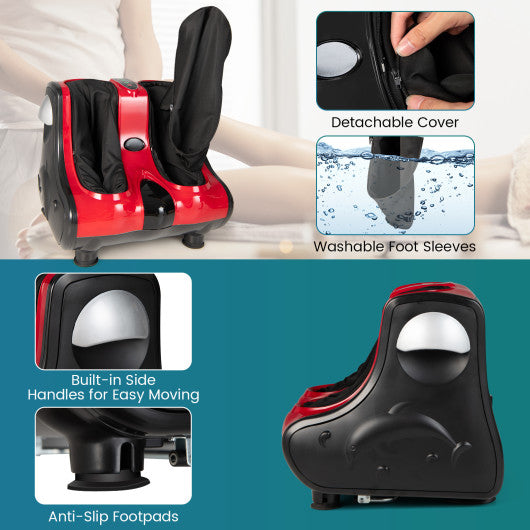Foot and Calf Massager with Heat Vibration Deep Kneading and Shiatsu-Black - Set Shop and Smile
