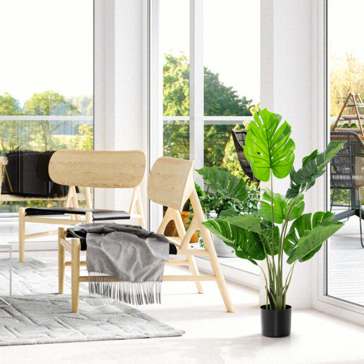 4 Feet Artificial Monstera Deliciosa Tree with 10 Leaves of Different Sizes - Set Shop and Smile