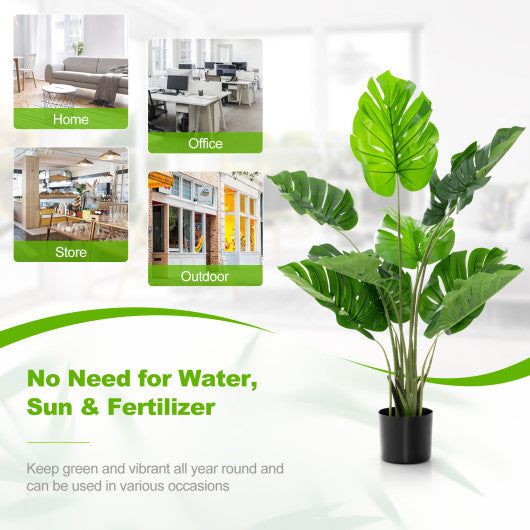 2 Pack Artificial Monstera Deliciosa Tree with 10 Leaves of Different Sizes - Set Shop and Smile