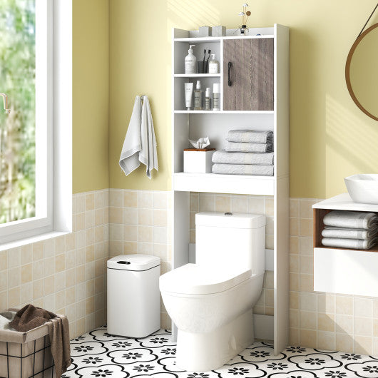 4-Tier Space-saving Toilet Sorage Cabinet with Open Shelves - Set Shop and Smile