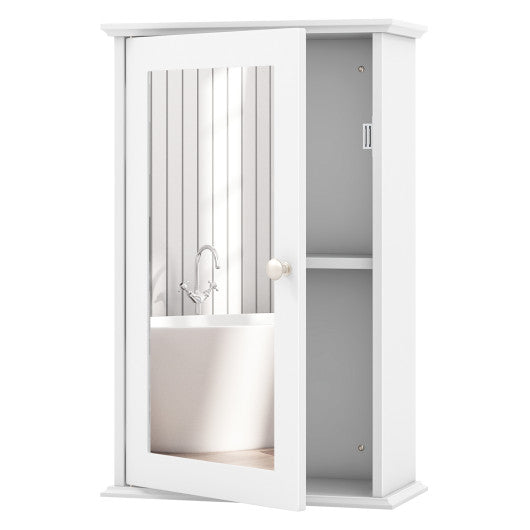 Bathroom Wall Cabinet with Single Mirror Door - Set Shop and Smile