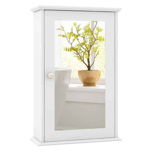 Bathroom Wall Cabinet with Single Mirror Door - Set Shop and Smile