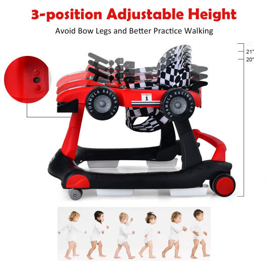 4-in-1 Foldable Activity Push Walker with Adjustable Height-Black - Set Shop and Smile