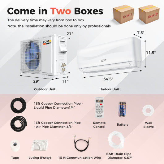 12000 BTU 20 SEER2 115V Ductless Mini Split Air Conditioner