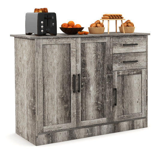 Buffet Storage Cabinet  Kitchen Sideboard with 2 Drawers-Gray - Set Shop and Smile