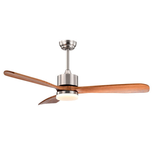 52 Inch Reversible Ceiling Fan with LED Light and Adjustable Temperature-Silver - Set Shop and Smile