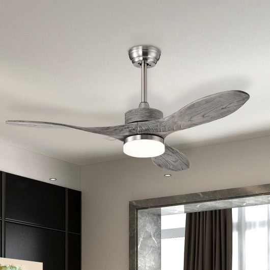 48 Inch Wood Ceiling Fan with LED Lights and 6 Speed Levels - Set Shop and Smile