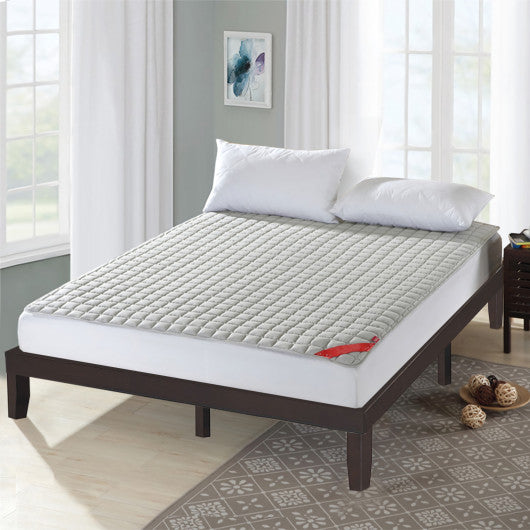 14 Inch King Size Wood Platform Bed Frame-Brown - Set Shop and Smile