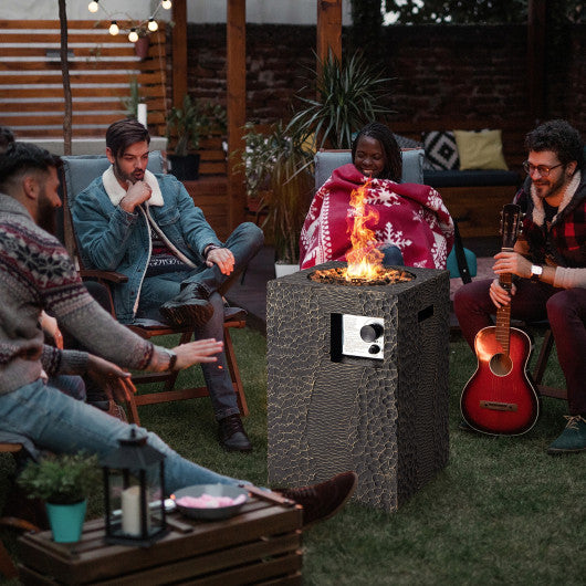 16 Feet Square Outdoor Propane Fire Pit with Lava Rocks Waterproof Cover 30 000 BTU - Set Shop and Smile