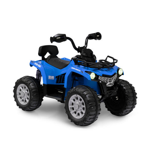 12V Kids Ride On ATV 4 Wheeler with MP3 and Headlights-Blue - Set Shop and Smile