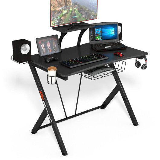 Multifunctional E-Sport Gaming Desk with Headset Hook and Cup Holder - Set Shop and Smile