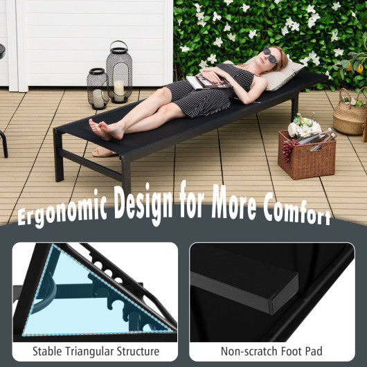 6-Position Chaise Lounge Chairs with Rustproof Aluminium Frame-Brown - Set Shop and Smile