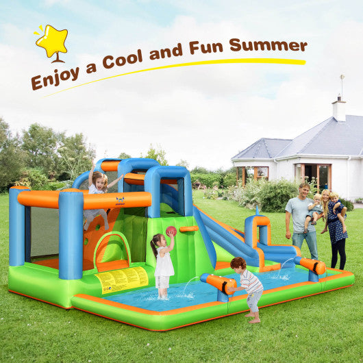 Inflatable Water Slide with Dual Climbing Walls and Blower Excluded - Set Shop and Smile
