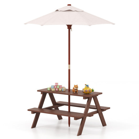 4 Seat Kids Picnic Table with Umbrella - Set Shop and Smile