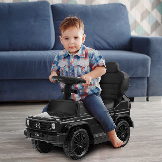 3-In-1 Ride on Push Car Mercedes Benz G350 Stroller Sliding Car with Canopy-Black - Set Shop and Smile