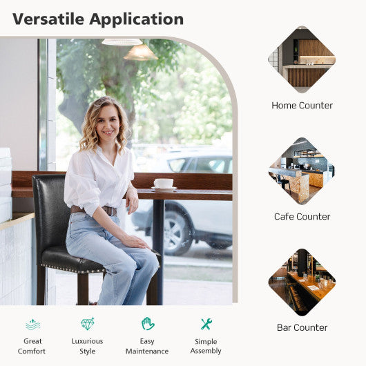 Set of 2 Linen Fabric Bar Stools with Back for Kitchen Island - Set Shop and Smile