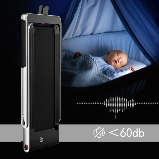 2.25HP 2 in 1 Folding Treadmill with APP Speaker Remote Control-Black - Set Shop and Smile