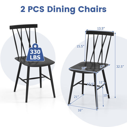 Set of 2 Modern Dining Chairs with Backrest - Set Shop and Smile