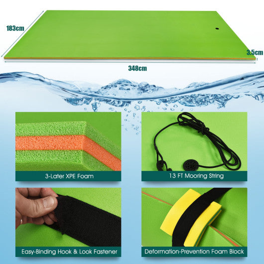 12 x 6 Feet 3 Layer Floating Water Pad-Blue - Set Shop and Smile
