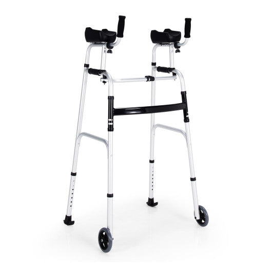 Folding Adjustable Aluminum Wheel Walking Frame-Navy - Set Shop and Smile