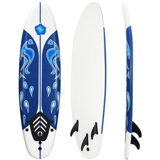 6 Feet Surfboard with 3 Detachable Fins-Red - Set Shop and Smile