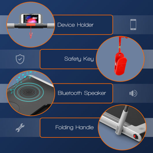 2-in-1 Folding Treadmill with Remote Control and LED Display-Silver - Set Shop and Smile