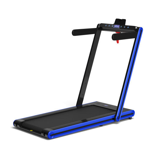 2-in-1 Folding Treadmill with Dual LED Display-Navy - Set Shop and Smile