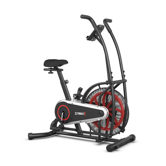 Upright Air Bike with Unlimited Resistance-Black - Set Shop and Smile