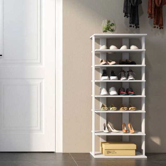 7 Tiers Vertical Shoe Rack for Front Door-White - Set Shop and Smile
