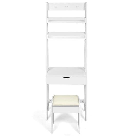 3-in-1 Modern Shelf Vanity Set with Flip Top Mirror and 6 Makeup Organizers at Set Shop and Smile