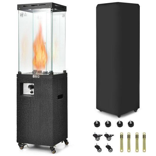 41 000 BTU Propane Patio Heater with Lockable Wheels-Black at Set Shop and Smile