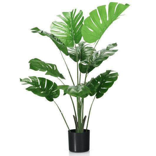 4 Feet Artificial Monstera Deliciosa Tree with 10 Leaves of Different Sizes at Set Shop and Smile