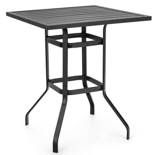 32 Inches Outdoor Steel Square Bar Table with Powder-Coated Tabletop at Set Shop and Smile