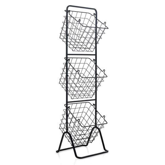 3-Tier Fruit Basket Stand with Adjustable Heights at Set Shop and Smile