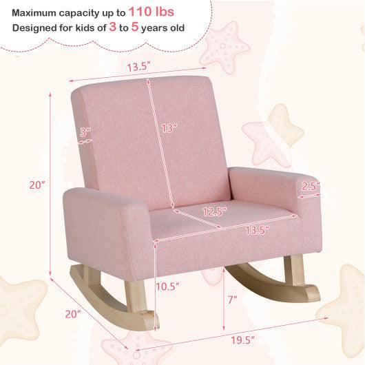 Kids Rocking Chair with Solid Wood Legs-Pink at Set Shop and Smile