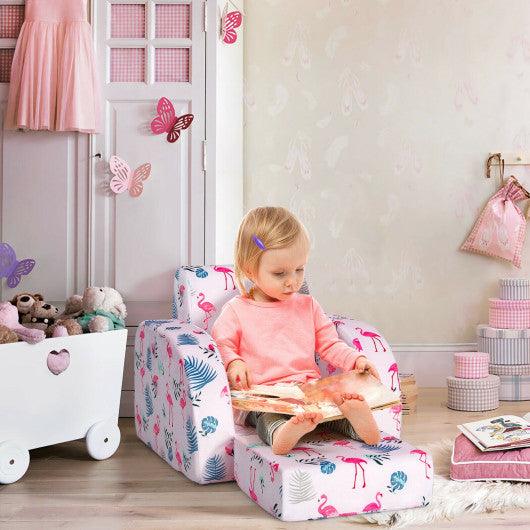 3-in-1 Convertible Kid Sofa Bed Flip-Out Chair Lounger for Toddler-Pink at Set Shop and Smile