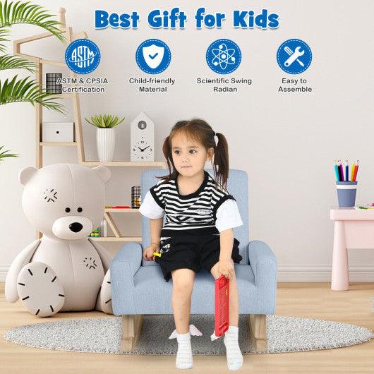 Kids Rocking Chair with Solid Wood Legs-Blue at Set Shop and Smile
