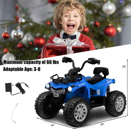 12V Kids Ride On ATV 4 Wheeler with MP3 and Headlights-Blue at Set Shop and Smile