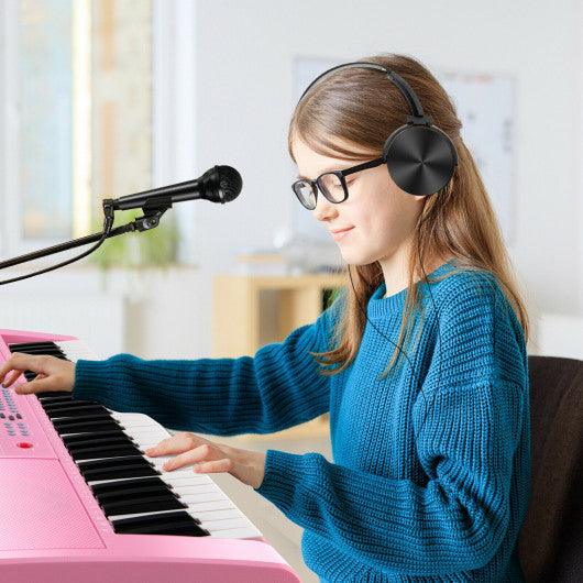 61-Key Electric Piano Keyboard for Beginner-Pink at Set Shop and Smile