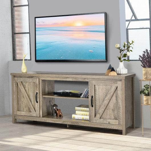 59 Inches TV Stand Media Console Center with Storage Cabinet-Natural at Set Shop and Smile