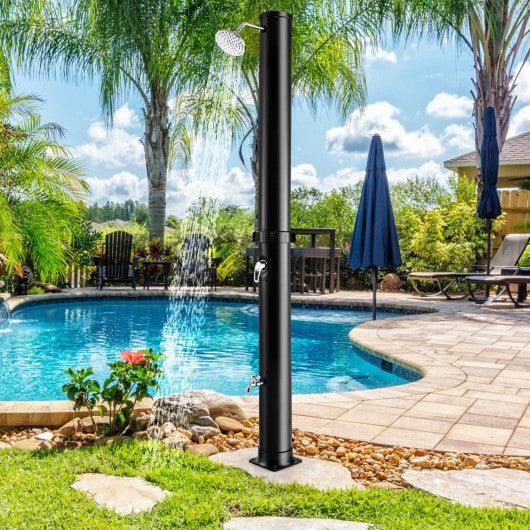7.2 Feet Solar-Heated Outdoor Shower with Free-Rotating Shower Head-Black at Set Shop and Smile
