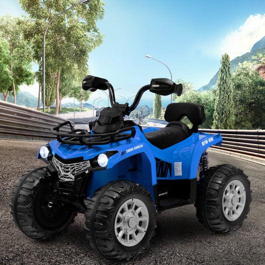 12V Kids Ride On ATV 4 Wheeler with MP3 and Headlights-Blue at Set Shop and Smile
