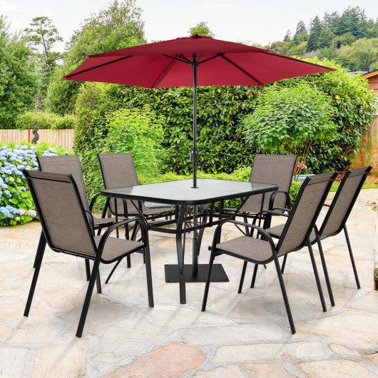 7-Piece Patio Dining Set with 6 Stackable Chairs at Set Shop and Smile