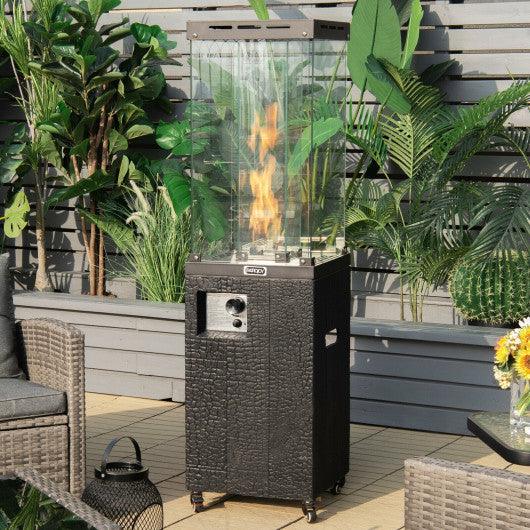 41 000 BTU Propane Patio Heater with Lockable Wheels-Black at Set Shop and Smile