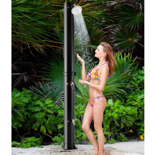 7.2 Feet Solar-Heated Outdoor Shower with Free-Rotating Shower Head-Black at Set Shop and Smile