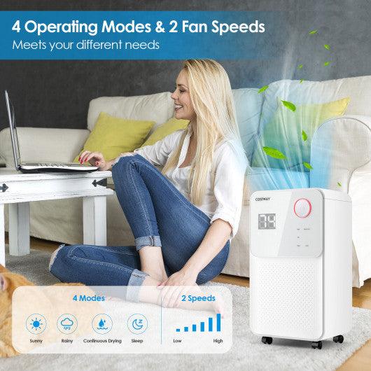 32 Pints 2000 Sq. Ft Dehumidifier for Home and Basements with 3-Color Digital Display-White at Set Shop and Smile