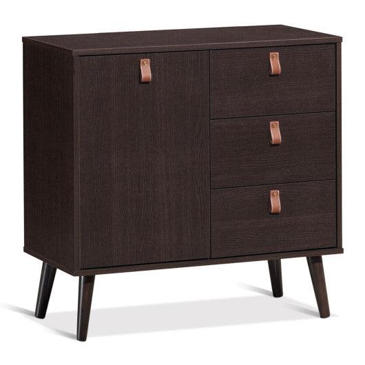3-drawer Sideboard Storage Display Cabinet-Brown at Set Shop and Smile