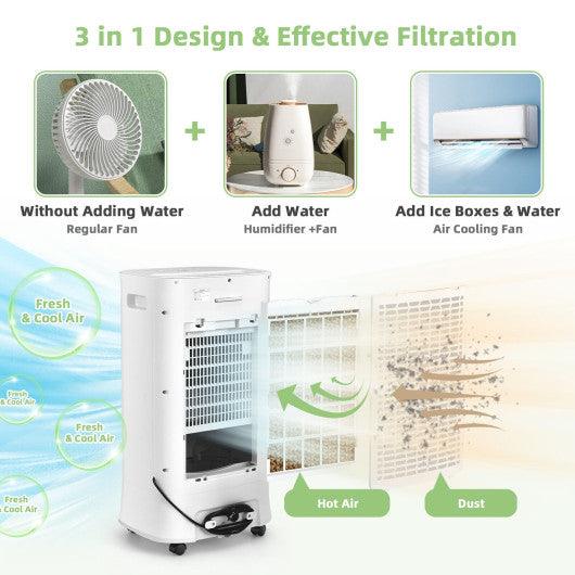 4-in-1 Portable Evaporative Air Cooler with Timer and 3 Modes-White at Set Shop and Smile
