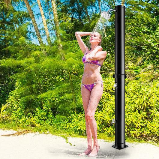 7.2 Feet Solar-Heated Outdoor Shower with Free-Rotating Shower Head-Black at Set Shop and Smile